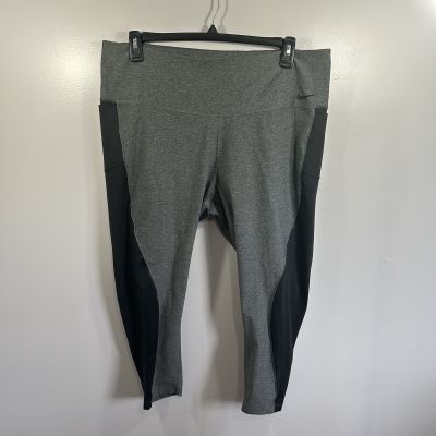 Nike Leggings Women’s 2X Sculpt Victory High Rise Stretch Active Gym Gray Black